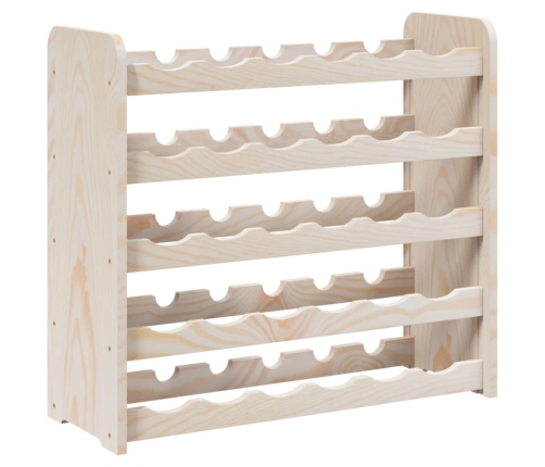 vidaXL vīna pudeļu plaukts, 67,5x25x60 cm, priedes masīvkoks