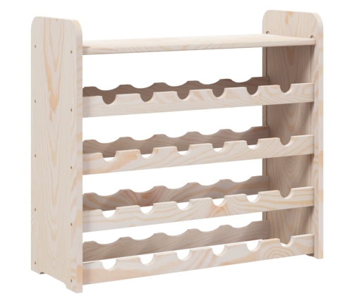 vidaXL vīna pudeļu plaukts, 67,5x25x60 cm, priedes masīvkoks