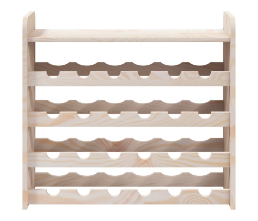 vidaXL vīna pudeļu plaukts, 67,5x25x60 cm, priedes masīvkoks