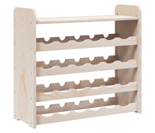 vidaXL vīna pudeļu plaukts, 67,5x25x60 cm, priedes masīvkoks