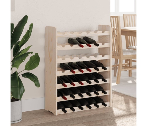 vidaXL vīna pudeļu plaukts, 67,5x25x87 cm, priedes masīvkoks