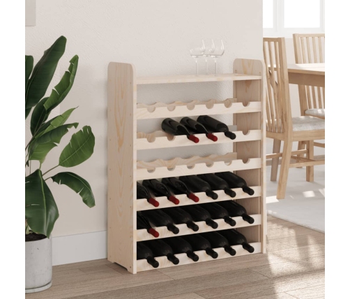 vidaXL vīna pudeļu plaukts, 67,5x25x87 cm, priedes masīvkoks