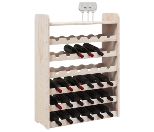 vidaXL vīna pudeļu plaukts, 67,5x25x87 cm, priedes masīvkoks