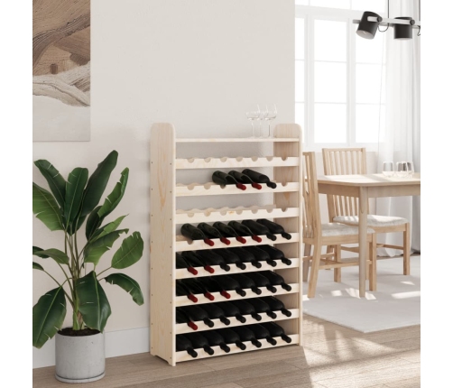 vidaXL vīna pudeļu plaukts, 72,5x25x111,5 cm, priedes masīvkoks