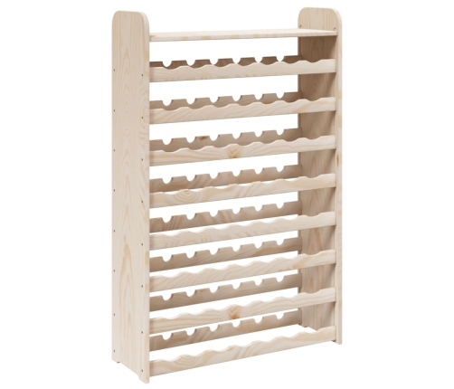 vidaXL vīna pudeļu plaukts, 72,5x25x111,5 cm, priedes masīvkoks