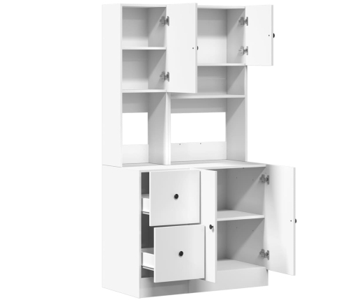 Virtuves Skapītis, Balts, 95X50X180 Cm, Inženierijas Koks Vidaxl