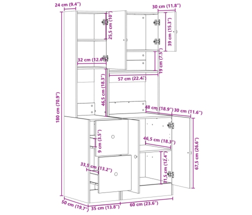 Virtuves Skapītis, Pelēks, 95X50X180 Cm, Inženierijas Koks Vidaxl