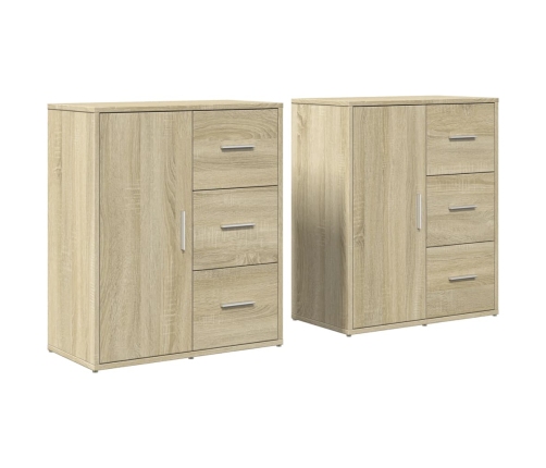 vidaXL kumodes 2 gab., ozolkoka krāsa, 60x31x70 cm, inženierijas koks
