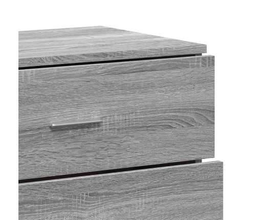 vidaXL kumodes, 2 gab., pelēka ozola, 60x39x80 cm, inženierijas koks