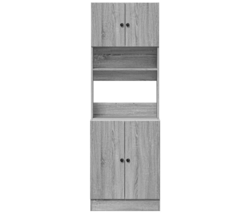 Virtuves Skapītis, Pelēks, 60X50X180 Cm, Inženierijas Koks Vidaxl