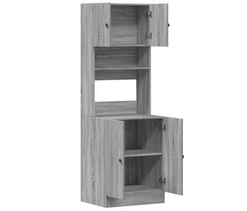 Virtuves Skapītis, Pelēks, 60X50X180 Cm, Inženierijas Koks Vidaxl