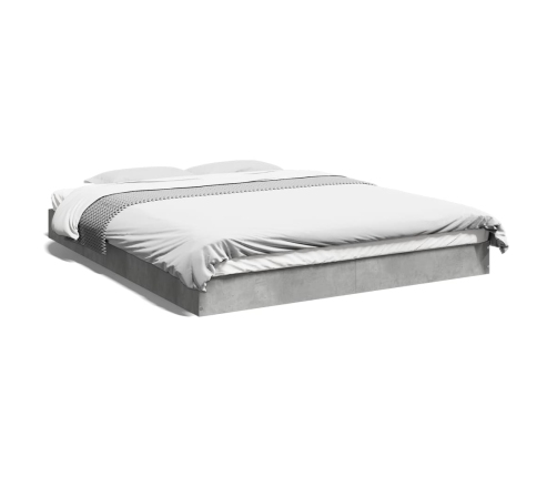 vidaXL gultas rāmis, betona pelēks, 160x200 cm, inženierijas koks