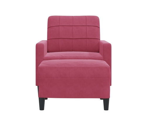 vidaXL atpūtas krēsls ar kājsoliņu, 60 cm, vīnsarkans samts