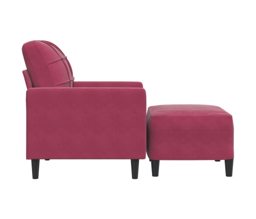 vidaXL atpūtas krēsls ar kājsoliņu, 60 cm, vīnsarkans samts