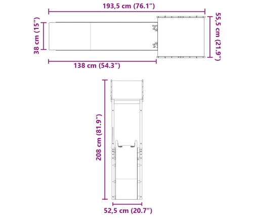 vidaXL āra rotaļu laukums, priedes masīvkoks