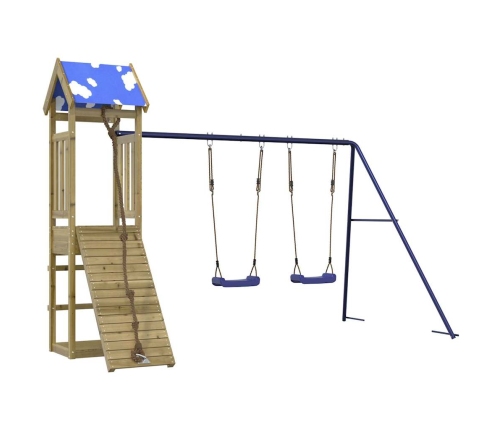 vidaXL āra rotaļu laukums, impregnēts priedes koks