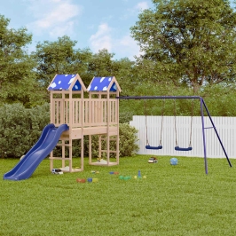 vidaXL āra rotaļu laukums, priedes masīvkoks