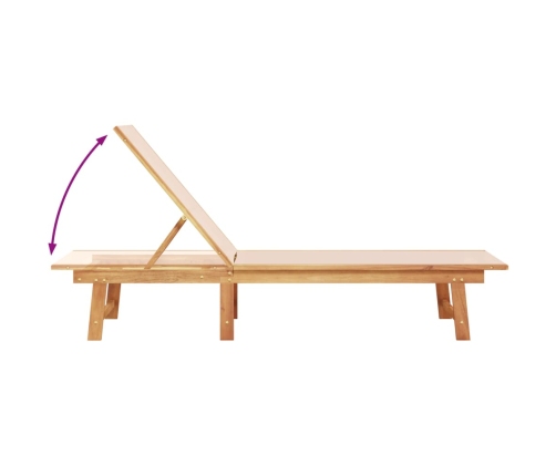 vidaXL sauļošanās zviļņi, 2 gb., krēmkrāsas, akācijas koks, tekstilēns