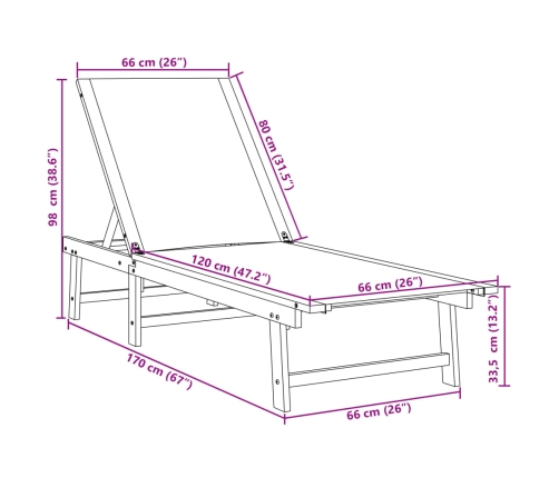 vidaXL sauļošanās zviļņi, 2 gb., krēmkrāsas, akācijas koks, tekstilēns