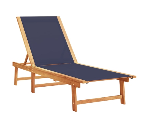 vidaXL sauļošanās zviļņi, 2 gb., zili, akācijas masīvkoks, tekstilēns