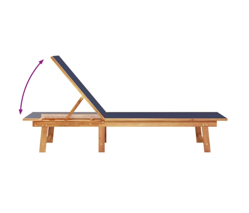 vidaXL sauļošanās zviļņi, 2 gb., zili, akācijas masīvkoks, tekstilēns