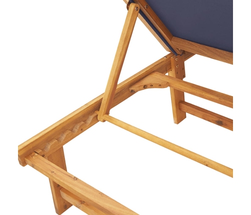 vidaXL sauļošanās zviļņi, 2 gb., zili, akācijas masīvkoks, tekstilēns