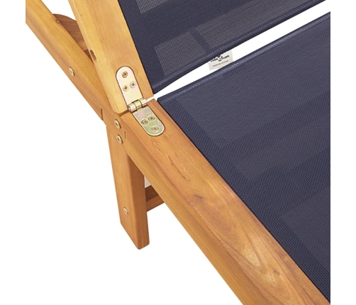 vidaXL sauļošanās zviļņi, 2 gb., zili, akācijas masīvkoks, tekstilēns