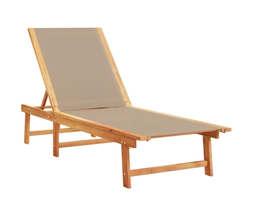 Sauļošanās Zviļņi, 2 Gb., Pelēkbrūni, Akācijas Koks, Tekstilēns Vidaxl