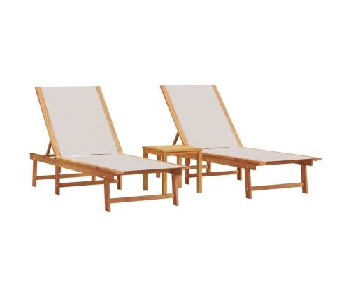 Sauļošanās Zviļņi, 2 Gb., Pelēki, Akācijas Koks, Tekstilēns Vidaxl