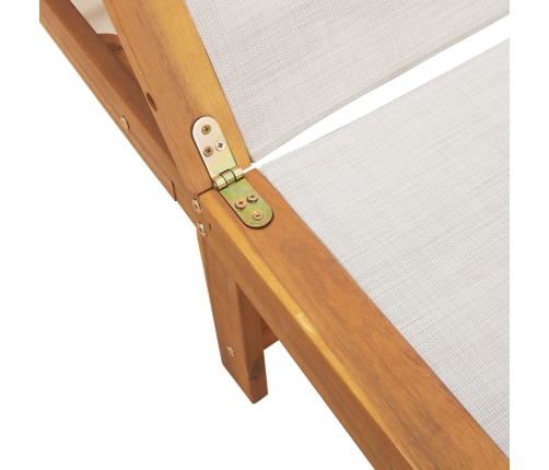 Sauļošanās Zviļņi, 2 Gb., Pelēki, Akācijas Koks, Tekstilēns Vidaxl