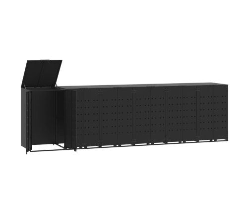 Atkritumu Tvertņu Novietne, Melna, 414X79X117 Cm, Tērauds Vidaxl