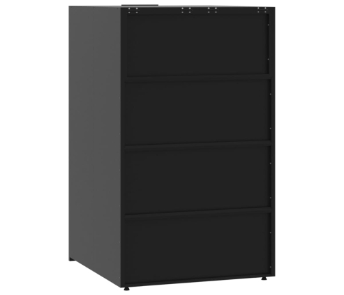 Atkritumu Tvertņu Novietne, Melna, 414X79X117 Cm, Tērauds Vidaxl