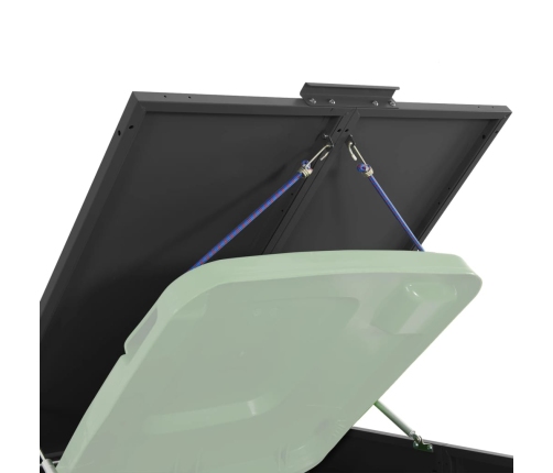 Atkritumu Tvertņu Novietne, Melna, 414X79X117 Cm, Tērauds Vidaxl