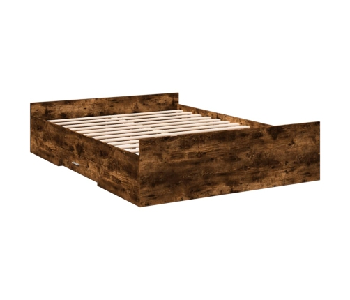 vidaXL gultas rāmis ar atvilktnēm, ozola, 120x200cm, inženierijas koks