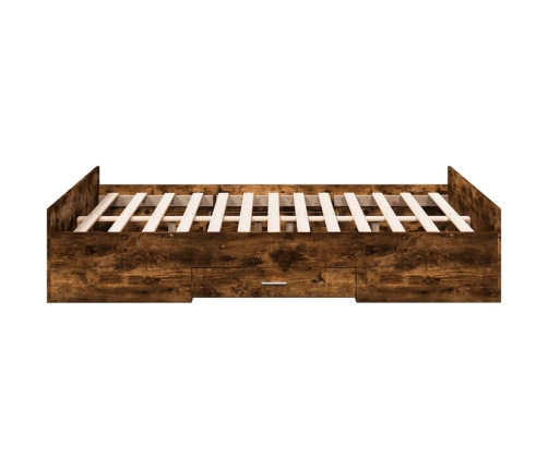 vidaXL gultas rāmis ar atvilktnēm, ozola, 120x200cm, inženierijas koks