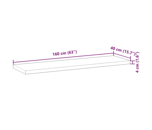 vidaXL sienas plaukti, 2 gb., 160x40x4 cm, eļļas apdare, akācijas koks