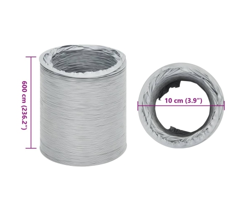 vidaXL izplūdes gaisa vads, PVC, 6 m, Ø10 cm