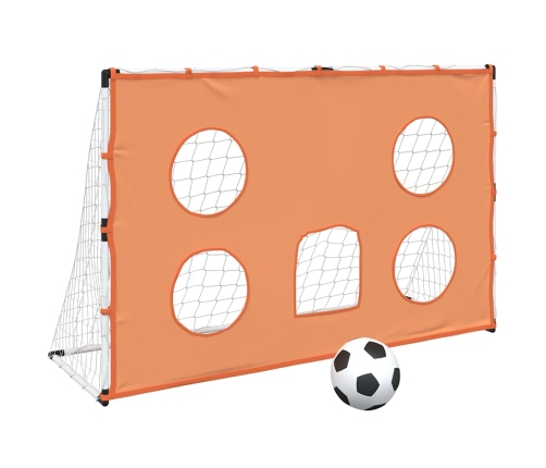vidaXL bērnu futbola vārti ar mērķēšanas sienu un bumbu, 182x62x118 cm