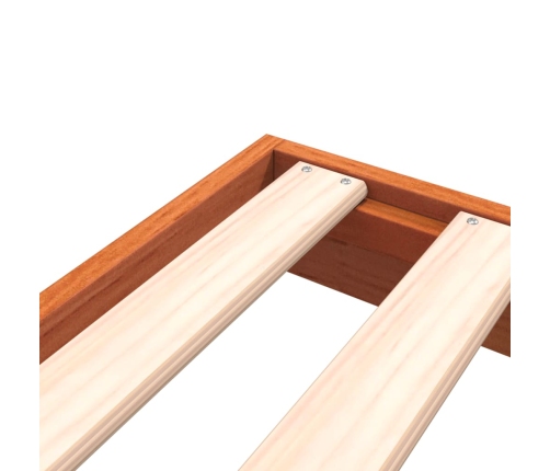 vidaXL gultas rāmis, vaska brūnas, 160x200 cm, priedes masīvkoks