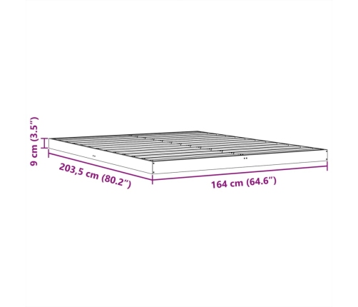 vidaXL gultas rāmis, vaska brūnas, 160x200 cm, priedes masīvkoks