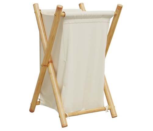 vidaXL veļas grozs, krēmbalts, 41,5x36x63,5 cm, bambuss