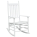 vidaXL šūpuļkrēsli ar izliektu sēdekli, 2 gab., balti, egles masīvkoks