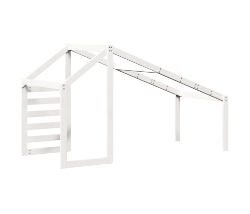 vidaXL bērnu gultas jumts, balts, 188x82x113 cm, priedes masīvkoks