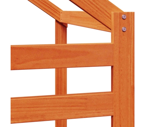 vidaXL bērnu gultas jumts, brūns, 188x82x113 cm, priedes masīvkoks