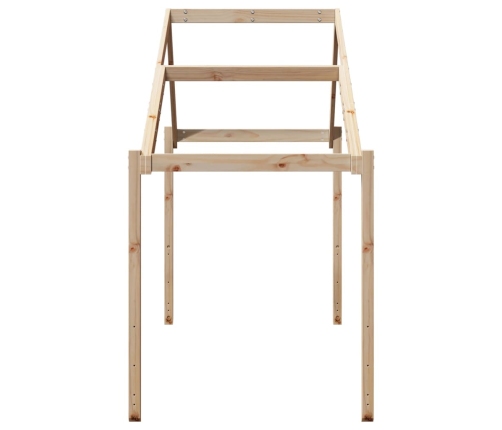 vidaXL bērnu gultas jumts, 203x80,5x142 cm, priedes masīvkoks