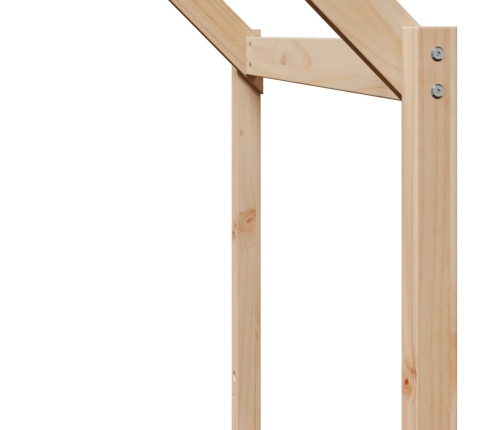 vidaXL bērnu gultas jumts, 203x80,5x142 cm, priedes masīvkoks
