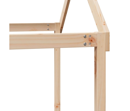 vidaXL bērnu gultas jumts, 207x80,5x151,5 cm, priedes masīvkoks