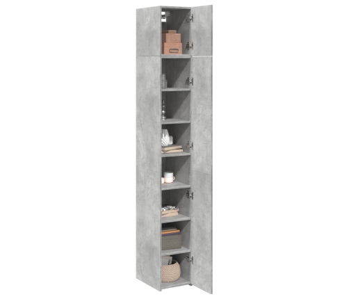 vidaXL skapis, betona pelēks, 30x42,5x225 cm, inženierijas koks