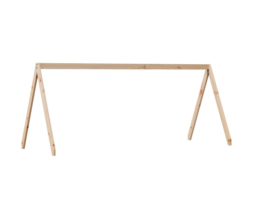 vidaXL divstāvu gulta ar jumtu, 80x200 cm, priedes masīvkoks