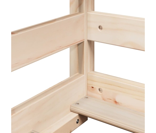 vidaXL divstāvu gulta ar jumtu, 80x200 cm, priedes masīvkoks